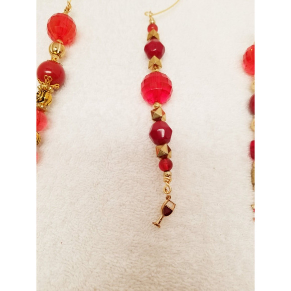 Five red and gold Christmas icicle ornaments c10 - Picture 5 of 11